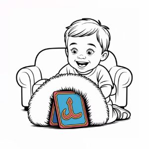 Illustration of a children sat in a chair.