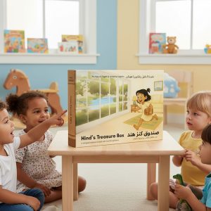 Photo of children in a playroom with Hinds Treasure Box Book Box